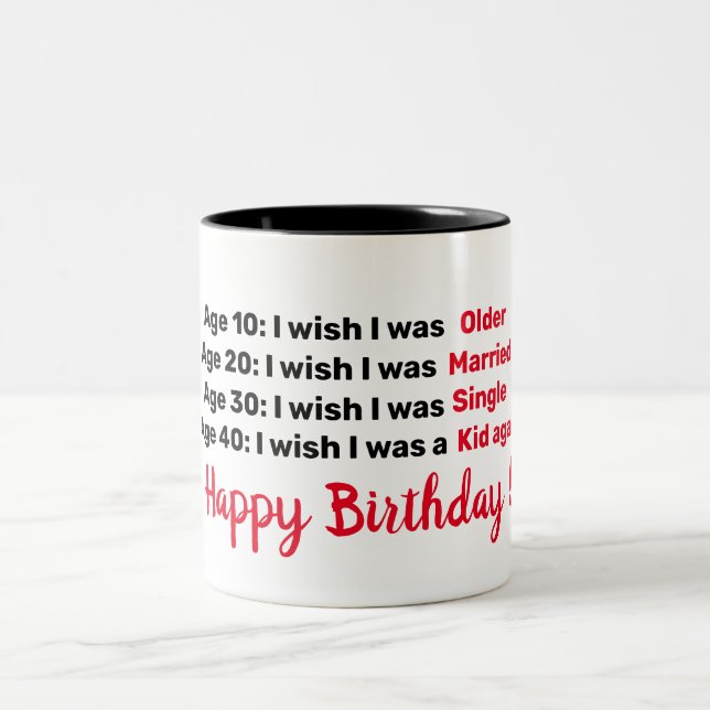 Caneca De Café Em Dois Tons Aniversário de 40 anos personalizado,Celebração pe (Centro)