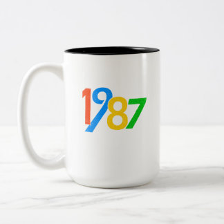 Caneca De Café Em Dois Tons Aniversário de 40 anos Vintage 1987 – 40 Anos de I