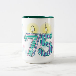 Caneca De Café Em Dois Tons Aniversário de 75 anos