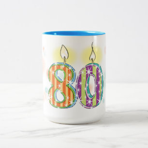 Caneca De Café Em Dois Tons Aniversário de 80 anos