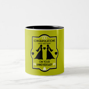 Caneca De Café Em Dois Tons Aniversário de Casamento de gay Girls