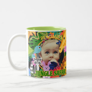 Caneca De Café Em Dois Tons Aniversário de criança Safari Selvagem Selvagem An