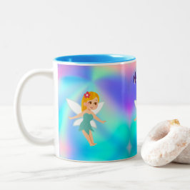 Caneca De Café Em Dois Tons Aniversário de Fada Princesa Caprichosa