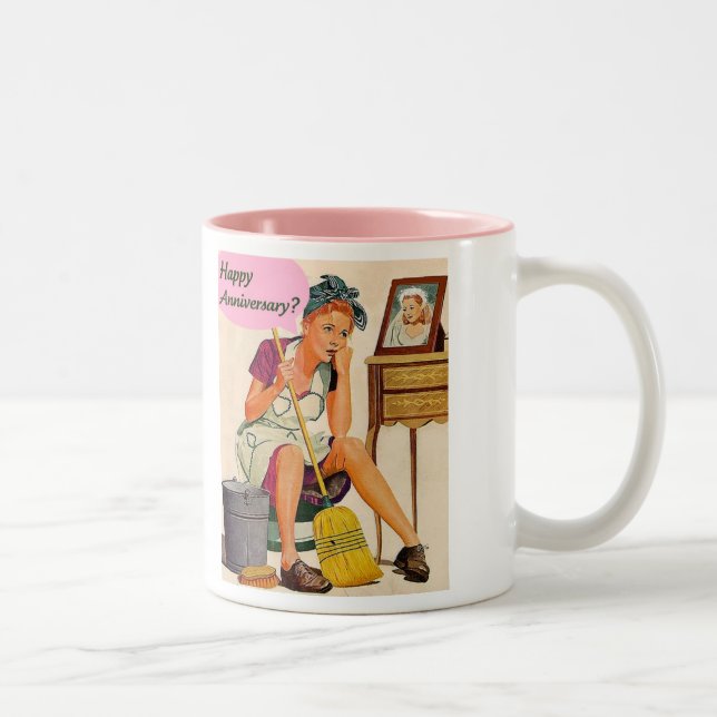 Caneca De Café Em Dois Tons Aniversário de Famílias Retroativas (Direita)
