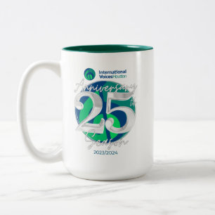 Caneca De Café Em Dois Tons Aniversário do 25 IVH Mug de Dois Tonelados - Verd
