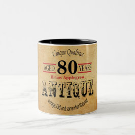 Caneca De Café Em Dois Tons Aniversário do 80 de Temporizador Antigo