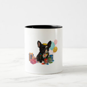 Caneca De Café Em Dois Tons Aniversário do Buldogue Francês - Copa do Café Div