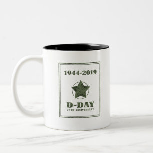 Caneca De Café Em Dois Tons Aniversário do dia D 75th