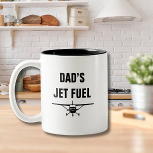 Caneca De Café Em Dois Tons Aniversário do Papai com Avião Cessna a Jato