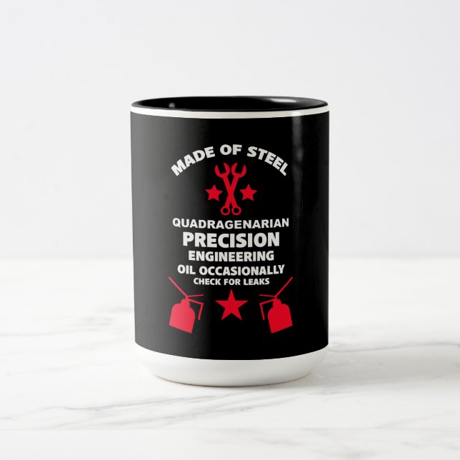 Caneca De Café Em Dois Tons Aniversário do Quadragenário (Centro)