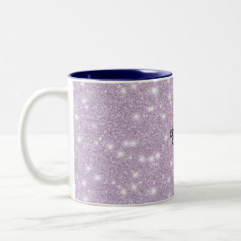 Caneca De Café Em Dois Tons Aniversário Faísca Lantejoulas Lavanda Feminino