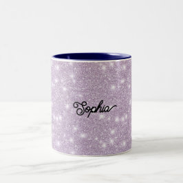 Caneca De Café Em Dois Tons Aniversário Faísca Lantejoulas Lavanda Feminino