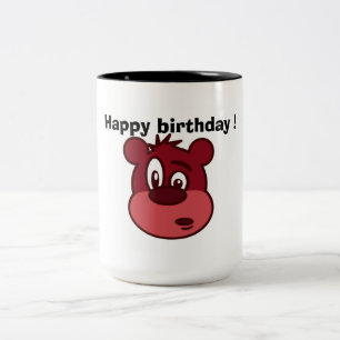 CANECA DE CAFÉ EM DOIS TONS ANIVERSÁRIO FELIZ