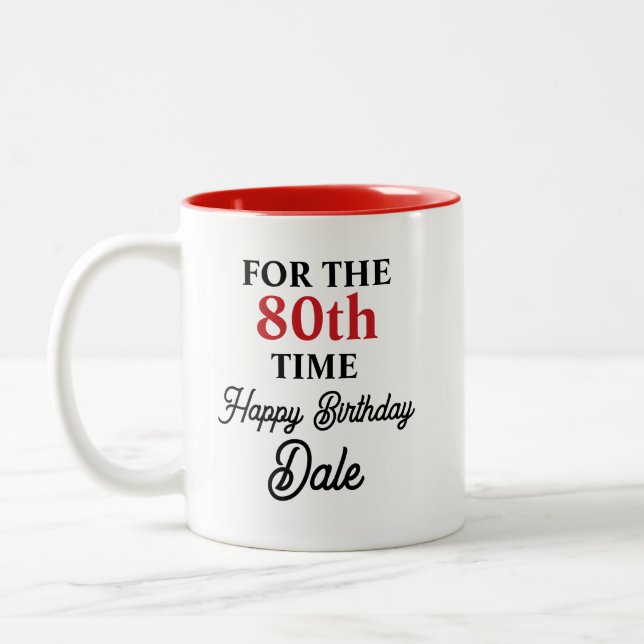 Caneca De Café Em Dois Tons Aniversário Personalizado Fofo (Esquerda)