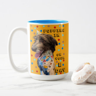 Caneca De Café Em Dois Tons Aniversário Pop Em Puppy Mug