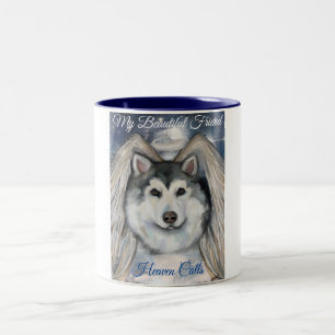 Caneca De Café Em Dois Tons Anjo Alaskan Malamute