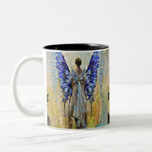 Caneca De Café Em Dois Tons anjo de arte deco
