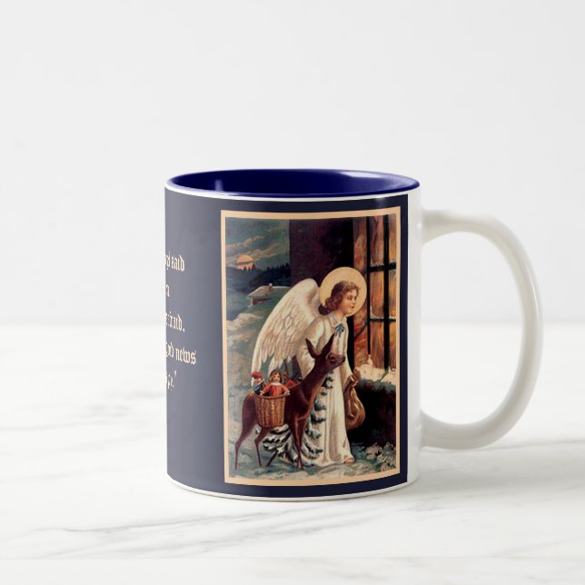 Caneca De Café Em Dois Tons Anjo De Natal Com Deer Mug (Direita)