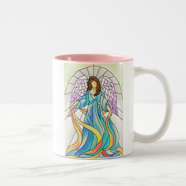 Caneca De Café Em Dois Tons Anjo do vitral (Direita)