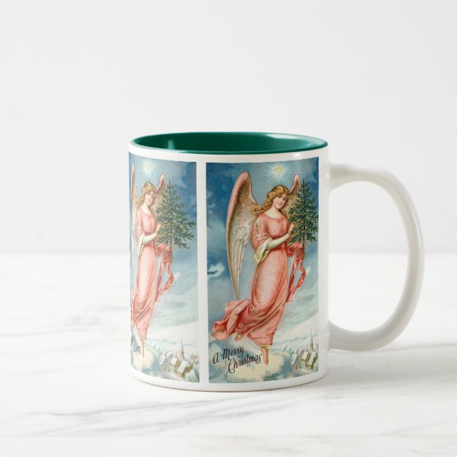 Caneca De Café Em Dois Tons Anjo encantador do Natal (Direita)