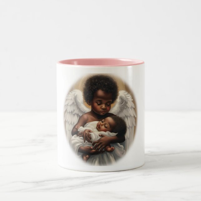 Caneca De Café Em Dois Tons Anjos de Bebê (Centro)
