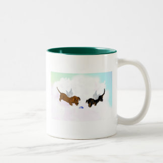 Caneca De Café Em Dois Tons Anjos do Dachshund