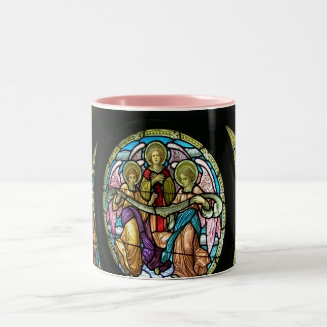 Caneca De Café Em Dois Tons Anjos do vitral--Caneca (Centro)