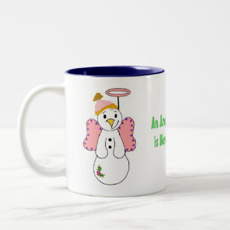 Caneca De Café Em Dois Tons Anjos na Neve