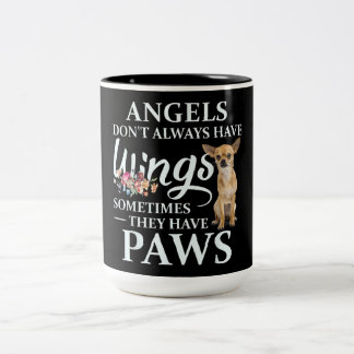 Caneca De Café Em Dois Tons Anjos Nem Sempre Têm Asas Chihuahua Lover