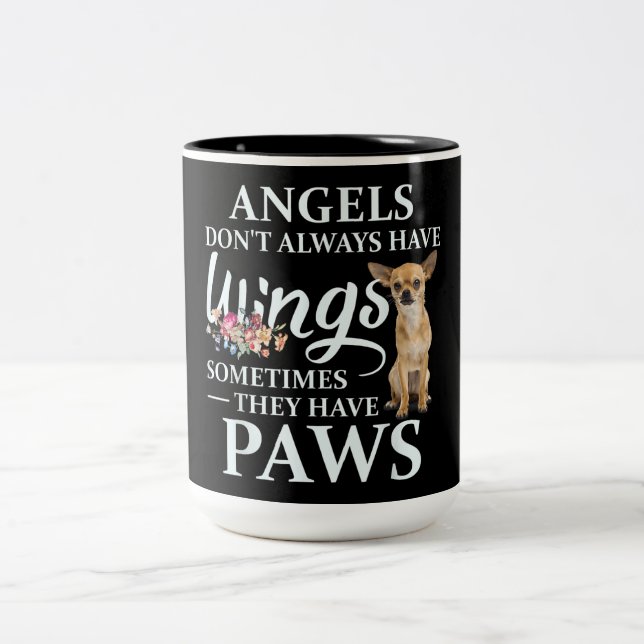 Caneca De Café Em Dois Tons Anjos Nem Sempre Têm Asas Chihuahua Lover (Centro)