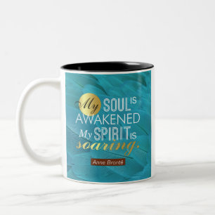 Caneca De Café Em Dois Tons Anne Bronte Poem Citação - Minha Alma está desp