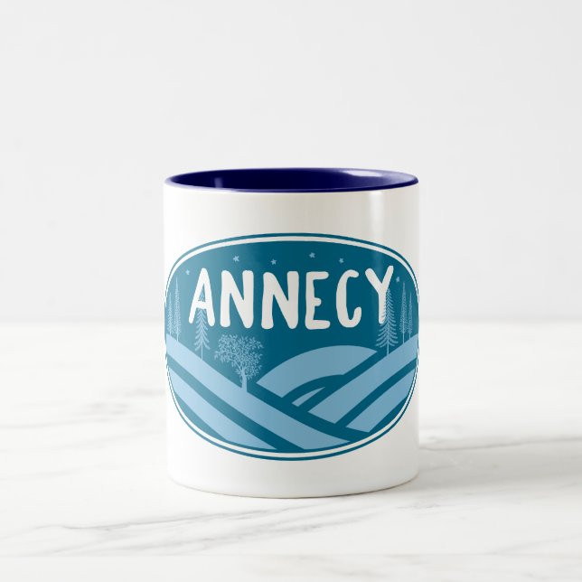Caneca De Café Em Dois Tons Annecy France Outdoor (Centro)