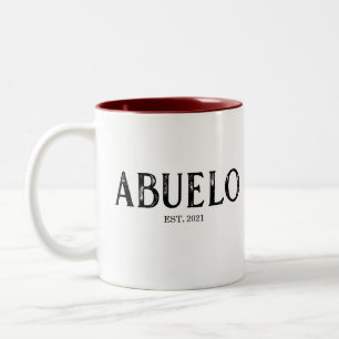 Caneca De Café Em Dois Tons Ano De Abuelo Estabelecido