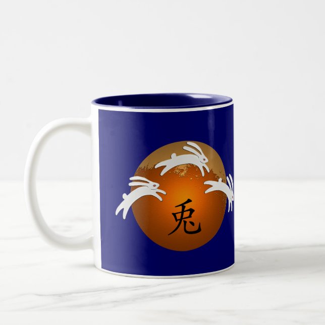 Caneca De Café Em Dois Tons Ano de coelho (Esquerda)