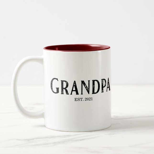 Caneca De Café Em Dois Tons Ano de Estabelecimento do Vovô (Esquerda)