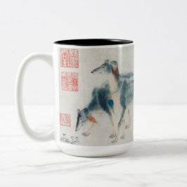 Caneca De Café Em Dois Tons Ano do Cão Pintado Chinês Aniversário Mug