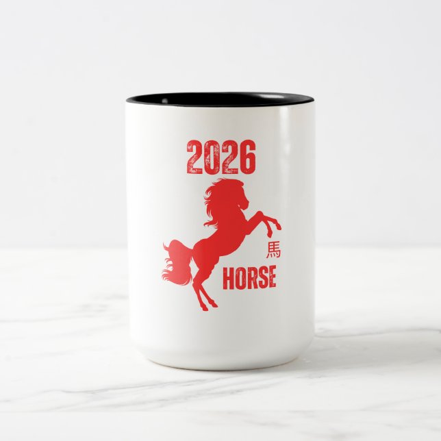 Caneca De Café Em Dois Tons Ano do Cavalo 2026 (Centro)