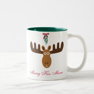 Caneca De Café Em Dois Tons Ano do Gnu de Moose_Happy do beijo de Head_Merry