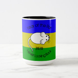 Caneca De Café Em Dois Tons Ano do mouse Rat 2020 com texto