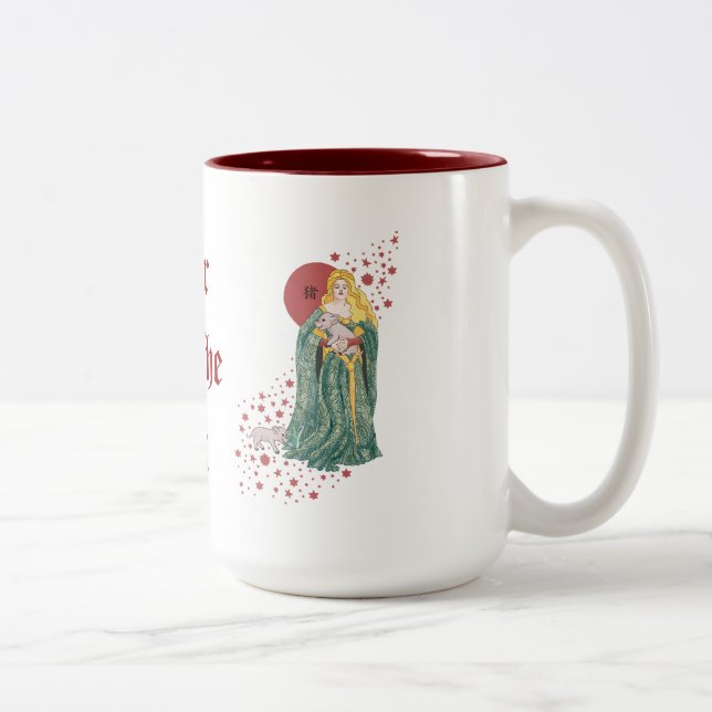 Caneca De Café Em Dois Tons Ano do porco (Direita)