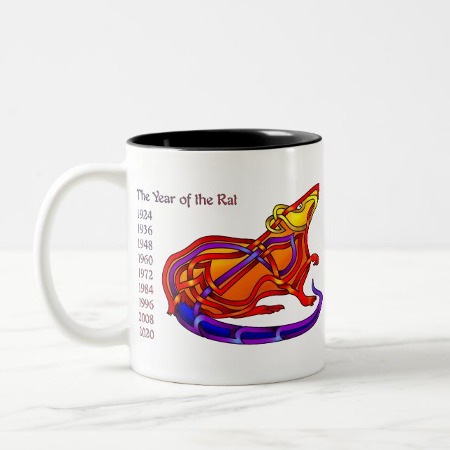 Caneca De Café Em Dois Tons Ano do Rato (Esquerda)