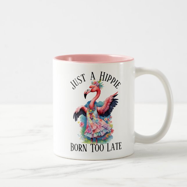 Caneca De Café Em Dois Tons Anos setenta Retro Hippie Fllower Child Funny Flam (Direita)