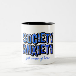 Caneca De Café Em Dois Tons Ansiedade da sociedade