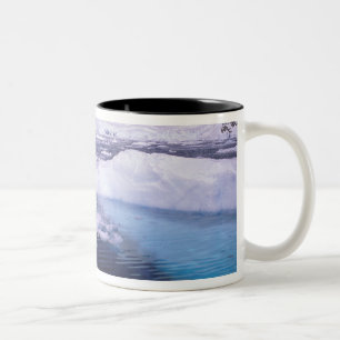 Caneca De Café Em Dois Tons Antártida. Expedição através de paisagens de gelo