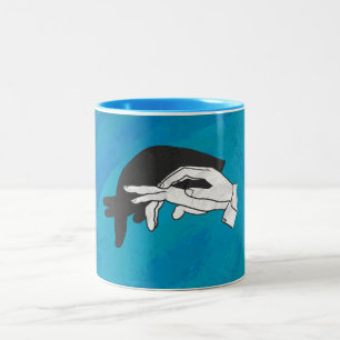 Caneca De Café Em Dois Tons Anteatro Sombra em Azul