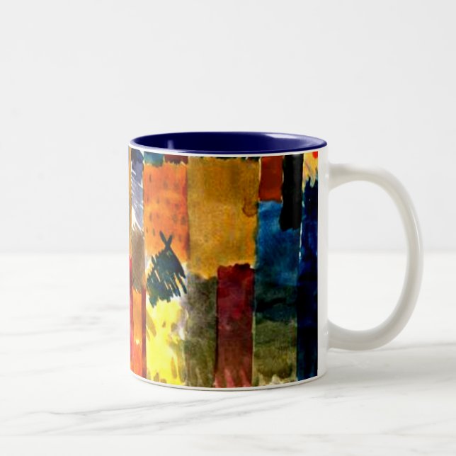 Caneca De Café Em Dois Tons Antes da cidade. A pintura de Paul Klee. (Direita)
