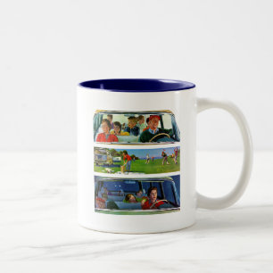 Caneca De Café Em Dois Tons Antes, durante & após do piquenique