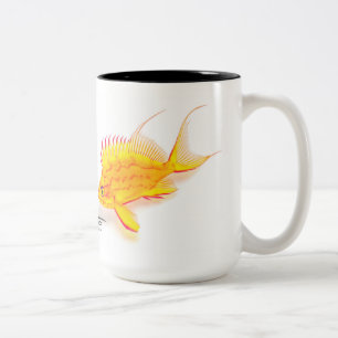 Caneca De Café Em Dois Tons Anthias amarelo havaiano, fuscipinnis de