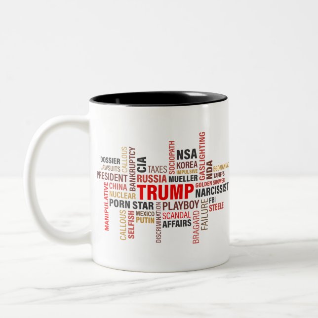 Caneca De Café Em Dois Tons Anti Donald Trump 2020 (Esquerda)