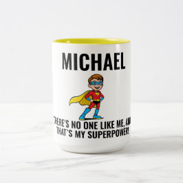 CANECA DE CAFÉ EM DOIS TONS ANTI-STRESS KIDS HERO SUPERHERO POWER